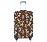 Copertura per bagagli da viaggio - Artsy Cute Painted Cats Elasticità Valigie Coperture per bagagli 45-81 cm, Nero , XL