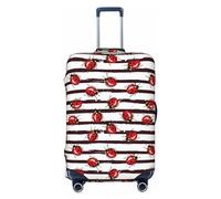 Copertura per bagagli da viaggio - Coccinelle nere e bianche a righe 1 copertura lavabile per valigie da 45-81 cm, nero, X-Large