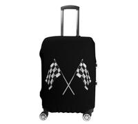 Copertura per bagagli da viaggio con bandiere bianche e nere a scacchi, lavabile, antigraffio, protezione per valigie, Stile:, XL