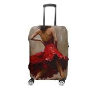Copertura per bagagli da viaggio con donne nere che ballano in abito rosso, lavabile, antigraffio, protezione per valigie, Stile:, S