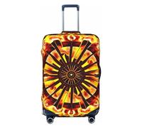 Copertura per bagagli da viaggio con grafico ondulato curva a colori per bagagli da 45-81 cm, lavabile, resistente ai graffi, Girando la fiamma, S