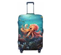Copertura per bagagli da viaggio con piovra subacquea, elastica, per valigie, 45-81 cm, Nero , M