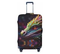 Copertura per bagagli da viaggio con profilo colorato a forma di testa di drago, elastica, per valigie, 45-81 cm, Nero , S