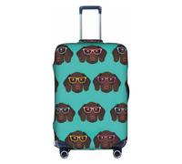 Copertura per bagagli da viaggio con puntatore tedesco a pelo corto con occhiali, custodia pieghevole personalizzata, perfetta per tutti i viaggiatori, bianco, XL