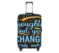 Copertura per bagagli da viaggio con scritta in inglese "Not All Those Who Wander Are Lost", 45-81 cm, Nero , x-large
