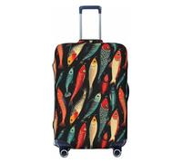 Copertura per bagagli da viaggio con stampa a amo da pesce, copertura lavabile per valigie per bagagli 45-81 cm ad alta elasticità, nero, Small