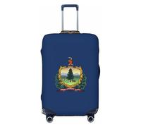 Copertura per bagagli da viaggio con stampa della bandiera del Vermont, lavabile, antigraffio, Nero , S