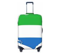 Copertura per bagagli da viaggio con stampa della bandiera della Sierra Leone, copertura protettiva per valigia, lavabile, antigraffio, Nero , S