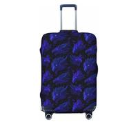 Copertura per bagagli da viaggio con stampa di draghi scuri viola, lavabile, protezione per bagagli 45-81 cm, alta elasticità, Nero , M