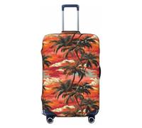 Copertura per bagagli da viaggio con stampa di paesaggi tropicali, lavabile, protezione per bagagli 45-81 cm, alta elasticità, Nero , S