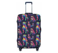 Copertura per bagagli da viaggio con stampa di pitbull, lavabile, per valigie, 45-81 cm, alta elasticità, Nero , L