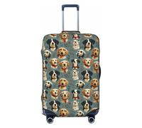 Copertura per bagagli da viaggio con stampa di un cucciolo carino, lavabile, copertura protettiva per bagagli 45-81 cm ad alta elasticità, Nero , M