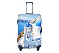Copertura per bagagli da viaggio con uccello nel lago, custodia protettiva elastica per trolley, protezione antigraffio per valigie, adatta per bagagli da 18 a 32 pollici, Santorini Isola Greca Vista