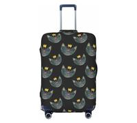 Copertura per bagagli da viaggio - copertura lavabile per valigie con faccine del gatto, adatta per bagagli da 45 a 81 cm, nero, Small