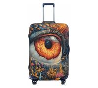 Copertura per bagagli da viaggio, elastica, antigraffio, protezione per valigie, Funghi Occhi Astratti 18, L(Fits 25-28 Inch Luggage)