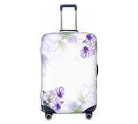 Copertura per bagagli da viaggio in spandex protezione per valigia delicata invito floreale con orchidea lilla stock Ph copertura per valigia ad alta elasticità - adatta per bagagli da 45 a 81 cm,