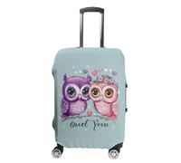 Copertura per bagagli da viaggio, lavabile, antigraffio, motivo: gufo, con scritta "Love You", Stile:, S