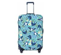 Copertura per bagagli da viaggio, lavabile, con rondini e fiori volanti, adatta per bagagli da 45 a 81 cm, nero, X-Large