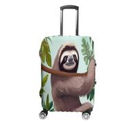 Copertura per bagagli da viaggio, motivo: bradipo nella giungla tropicale, elastica, lavabile, adatta per bagagli da 45 a 81 cm, Bradipo nella giungla tropicale, S