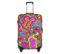 Copertura per bagagli da viaggio, protezione per valigia, segno della pace, psichedelici, trippy, lavabile, elastico, antigraffio, con cerniera nascosta, per valigie con ruote, adatta per bagagli da
