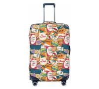 Copertura per bagagli da viaggio - Retro Summer Stamp lavabile valigia copre protezione per bagagli 45-81 cm, nero, Medium