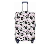 Copertura per bagagli da viaggio - Simpatico animale con mucca lavabile, copertura protettiva per valigie da 45-81 cm, nero, Small