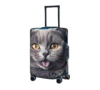 Copertura per bagagli elastica lavabile protezione valigia gatto blu che sporge lingua coperture per bagagli 18-32 pollici portatili da viaggio coperture per bagagli manica antipolvere antigraffio