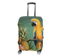 Copertura per bagagli Estate Pappagallo Ananas Uccelli Coperture Valigia per Bagagli Approvata Tsa Protezione per Bagagli da Viaggio Elastico Protettore Valigia Anti-Graffio Lavabile Adatto 19-30