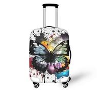 Copertura per bagagli geometrica con bulldog francese, copertura per bagagli per vacanze al mare, copertura protettiva per bagagli con pittura ad acquerello con cerniera, adatta per 45-81 cm, Farfalla