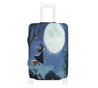 Copertura per bagagli in tessuto elastico Valigie lavabili copertura valigia Protector Fit 18-32 Inch Luggage, Una strega sta volando, XL 29-32 in