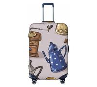 Copertura per bagagli per tazze da caffè, lavabile, alla moda, antigraffio, protezione per valigie, antica teiera vintage, macinacaffè, XL, 1, Macinacaffè antico vintage teiera, x-large