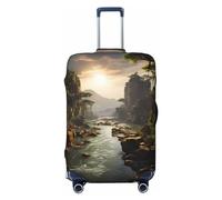 Copertura per bagagli, protezione per valigie da viaggio, per montagne e fiumi, antigraffio, per valigie per adulti (45-81 cm), Nero , S