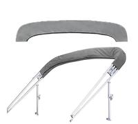 Copertura per bagagliaio con cerniera, protezione solare 600D, antivento, adatta per tubi da yacht a 3/4 di prua e telaio ingombrante di ricambio (montaggio non incluso) (grigio, 3 archi da 231 cm)
