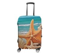 Copertura per bagaglio a mano con stelle marine, conchiglie, spiaggia, per valigie da viaggio, approvata TSA, protezione elastica per valigie, antigraffio, lavabile, adatta per custodie da 48-76 cm, S