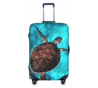 Copertura per bagaglio a mano con tartaruga che nuota, protezione elastica lavabile, antigraffio, adatta per valigie da 45,7 a 81,7 cm, bianco, L