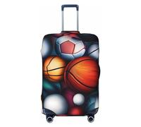 Copertura per bagaglio da viaggio in spandex con palline sportive astratte, borsa protettiva per valigia con palline sportive astratte stampate su entrambi i lati, adatta a bagagli da 18-32 pollici, c