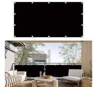 Copertura per Balcone 155 x 180 cm Protezione Solare, Anti-Uv Resistente, Frangivento, Antistrappo, Privacy Recinzione Copertura con Fascette e Funi per Balcone Giardino, Nero