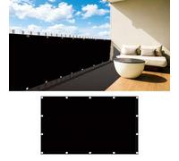 Copertura per Balcone 155 x 180 cm Protezione Solare, Anti-Uv Resistente, Frangivento, Antistrappo, Protezione Vista Balcone con Fascette e Funi per Giardino Terrazza, Nero