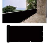 Copertura per Balcone 155 x 180 cm Protezione Uv, Antivento, Resistente Alle Intemperie, Impermeabile, Ombreggiante Frangivisto con Fascette e Funi per Giardino Terrazza, Nero
