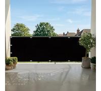 Copertura per Balcone 155 x 585 cm Protezione Solare, Anti-Uv Resistente, Frangivento, Antistrappo, Protezione Vista Balcone con Fascette e Funi per Giardino Terrazza, Nero