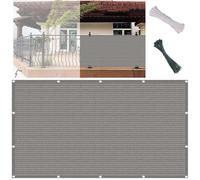 Copertura per Balcone 70 x 90 cm Traspirante, Protezione Solare, Frangivento Recinzione Copertura per Balcone Giardino con Occhielli, Fascette, Funi per Giardino, Terrazza, Grigio