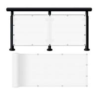 Copertura per Balcone 77 x 515 cm Protezione Uv, Antivento, Resistente Alle Intemperie, Impermeabile, Protezione Vista Balcone con Fascette e Funi per Giardino, Bianco