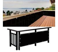 Copertura per Balcone 91 x 400 cm Protezione Solare, Anti-Uv Resistente, Frangivento, Antistrappo, Telo Frangivento per Balconi con Fascette e Funi per Giardino Terrazza, Nero
