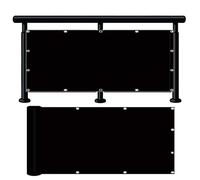Copertura per Balcone 98 x 1075 cm Protezione Uv, Antivento, Resistente Alle Intemperie, Impermeabile, Protezione Vista Balcone con Fascette e Funi per Giardino, Nero