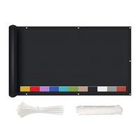 Copertura per Balcone Idrorepellente 90x250cm con Occhielli, Fascette e Funi Schermo per La Privacy Protezione della Privacy del Balcone Nero