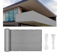Copertura per Balcone Impermeabile 700 x 45 cm Raggi UV Antistrappo Antivento, Copertura per Recinzione Paravento per Balconi, per Patio Giardino, Grigio