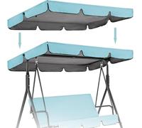 Copertura Per Baldacchino A Dondolo Sostituzione Impermeabile Resistente Ai Raggi Uv Tettuccio Per Sedia A Dondolo Da Giardino A 2 E 3 Posti Copertura Superiore Per Amaca D, Sky Blue, 195*125*15cm