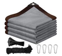 Copertura per baldacchino da esterno grigio da 40,6 x 40,6 m, personalizzabile, protezione solare UV al 90%, durevole con occhielli e lacci con zip, perfetta per giardino, terrazza ed eventi