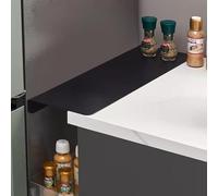 Copertura per bancone della cucina, estensore per tavolo in ferro da 10,2 cm, 15,2 cm e 20,3 cm di larghezza, senza fori, per bagno, davanzale, lavanderia (nero, 60 x 15 x 6 cm)