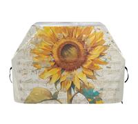 Copertura per barbecue a gas con girasole fatta di note musicali da 165 cm, impermeabile, resistente, con coulisse regolabile per polvere e vento